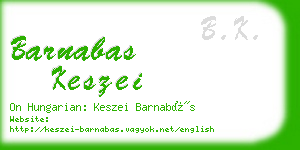 barnabas keszei business card